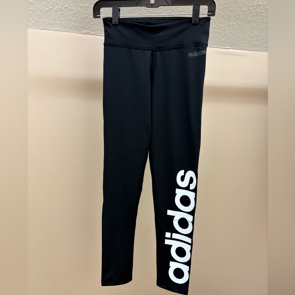 Adidas Black Leggings with White Logo